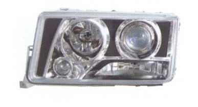 Мерседес W201 фара левая прозрачный внутри черная