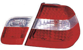 БМВ Е46 фонарь задний внешний +внутренний  левый+ правыйКомплект тюнинг Седан хрусталь с диодными габаритами , стоп сигнал красный-белый