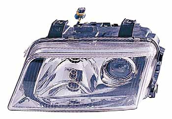 Ауди A4 S4 фара левая тюнинг линзованная прозрачная внутри хром