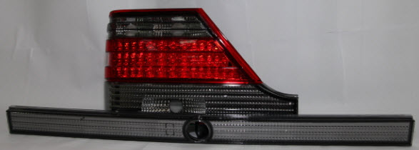 Мерседес W140 фонарь задний внешний левый и правый Комплект тюнинг с диод , центр молдинг хрусталь Eagle Eyes красный-тонирован