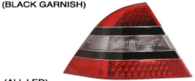Мерседес W220 фонарь задний внешний левый и правый Комплект дизайн W221 с диод с черный молдинг красный-тонирован