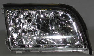 Мерседес W140 фара правая тюнинг прозрачный хрусталь внутри хром