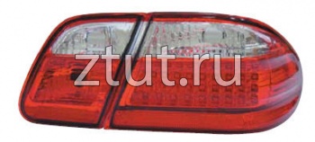 Мерседес W210 фонарь задний внешний +внутренний  левый+ правыйКомплект тюнинг Седан прозрачный с диодными габаритами , стоп сигнал красный-белый