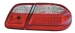 Мерседес W210 фонарь задний внешний +внутренний  левый+ правыйКомплект тюнинг Седан прозрачный с диодными габаритами , стоп сигнал красный-белый