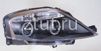 Ситроен С3 фара левая и правая Комплект тюнинг линзованная с 2 светящимися ободками с регулировочным мотором Sonar внутри черная