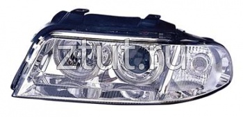 Ауди A4 фара левая и правая Комплект тюнинг под корректор линзованная с 2 светящимися ободками внутри хром