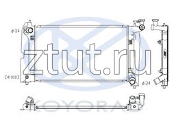 Toyota (Тойота) Corolla {Avensis 03- 1.8 Mt} Радиатор Охлаждения Mt 1.4 1.6 (Koyo)