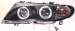 БМВ Е46 фара левая и правая Комплект тюнинг линзованная с 2 светящимися ободками Sonar внутри черная