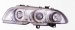 БМВ Е46 фара левая и правая Комплект тюнинг линзованная с 2 светящимися ободками литой указатель поворота с регулировочным мотором Sonar внутри хром
