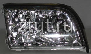 Мерседес W140 фара правая тюнинг прозрачный хрусталь внутри хром