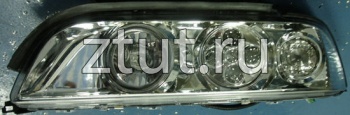 БМВ Е39 фара левая и правая Комплект тюнинг со светящимся ободком с диод ближнего света с белым указателем поворота внутри хром