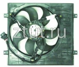 Фольксваген Гольф 4 Bora мотор+вентилятор  радиатор охлаждения с корпусом 1.4 без кондиционера